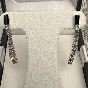 Beautiful Black and white Rhinestone Dangle earrings